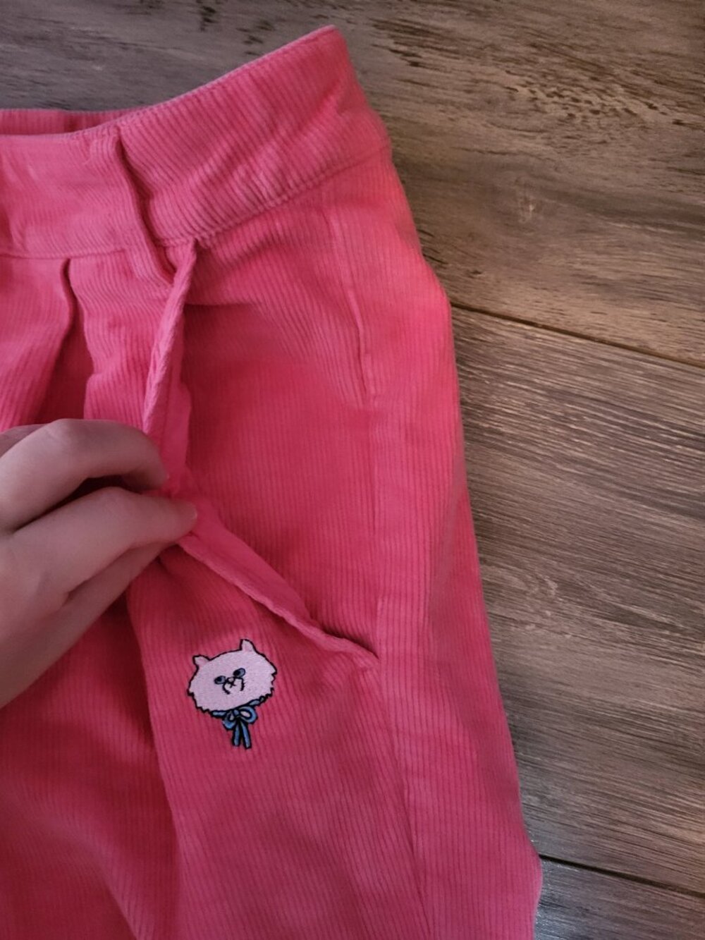 Lazy Oaf corduroy cat embroidered trousers - Picture 3 of 6